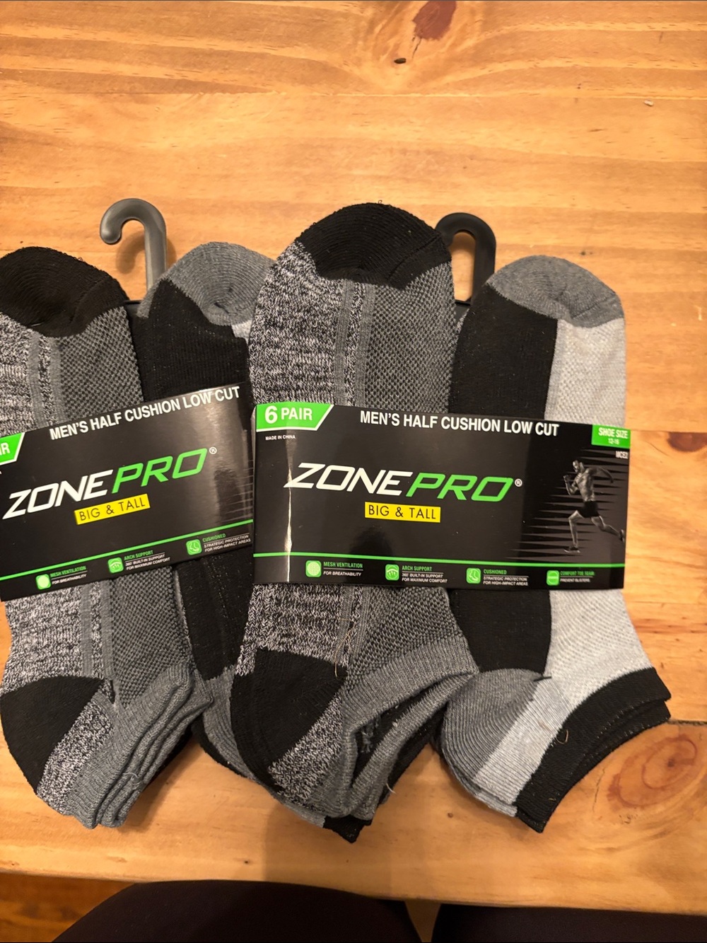 Zone Pro Men's Low Cut Athletic Socks - Black & Gray (12 Pair)